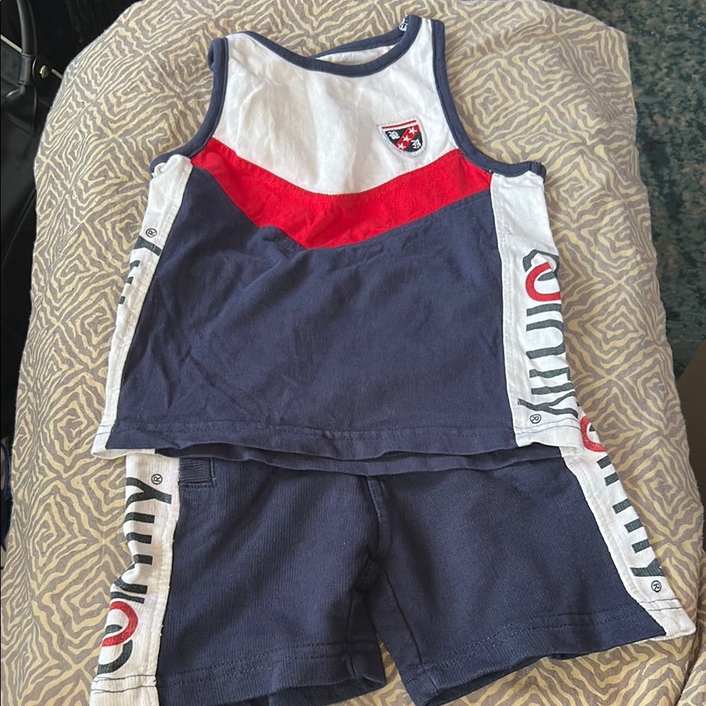 Boys Born Fly Navy and Red Tank Top and Shorts Set
